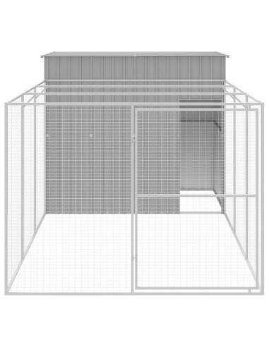 Casetta Cani Corsa Grigio Chiaro 214x457x181 cm Acciaio Zincato