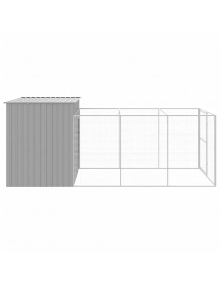 Casetta Cani Corsa Grigio Chiaro 214x457x181 cm Acciaio Zincato