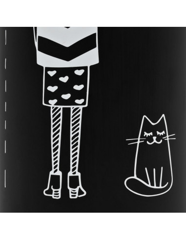 Porta Ombrelli con Disegni di Ragazze in Acciaio Nero