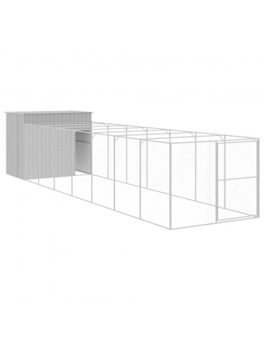 Casetta Cani Corsa Grigio Chiaro 214x865x181 cm Acciaio Zincato