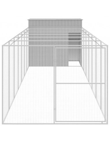 Casetta Cani Corsa Grigio Chiaro 214x865x181 cm Acciaio Zincato