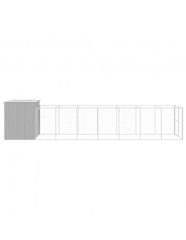 Casetta Cani Corsa Grigio Chiaro 214x865x181 cm Acciaio Zincato