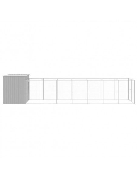 Casetta Cani Corsa Grigio Chiaro 214x865x181 cm Acciaio Zincato