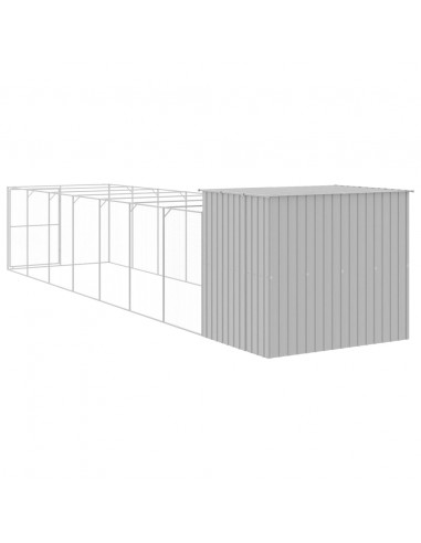 Casetta Cani Corsa Grigio Chiaro 214x865x181 cm Acciaio Zincato