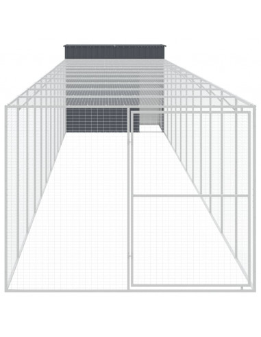 Casetta Cani con Corsa Antracite 214x1273x181cm Acciaio Zincato