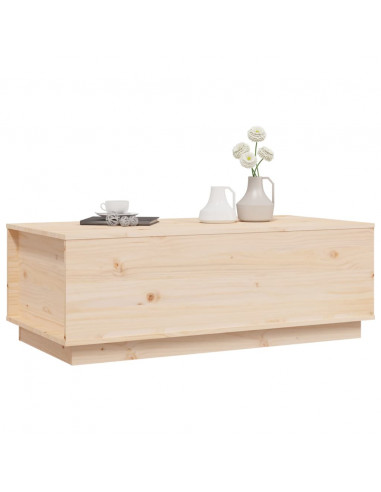 Tavolino da Salotto 100x50x35 cm in Legno Massello di Pino