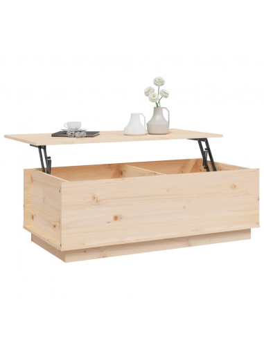 Tavolino da Salotto 100x50x35 cm in Legno Massello di Pino