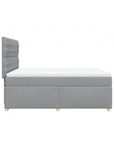 Giroletto a Molle con Materasso Grigio Chiaro 140x190cm Tessuto