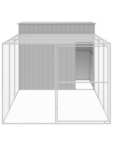 Casetta Cani Corsa Grigio Chiaro 214x457x181 cm Acciaio Zincato