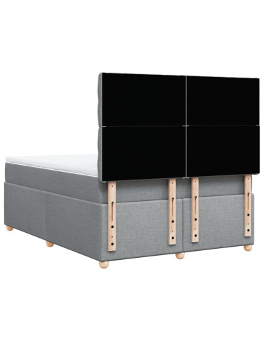 Giroletto a Molle con Materasso Grigio Chiaro 140x190cm Tessuto