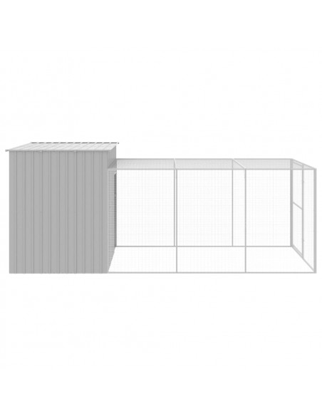 Casetta Cani Corsa Grigio Chiaro 214x457x181 cm Acciaio Zincato