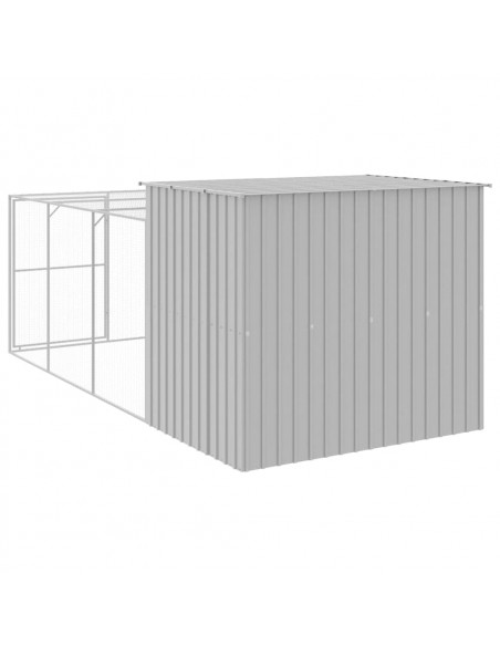 Casetta Cani Corsa Grigio Chiaro 214x457x181 cm Acciaio Zincato