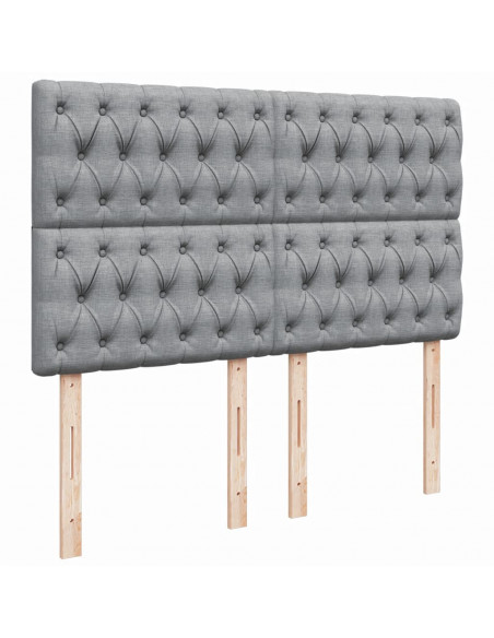 Giroletto a Molle con Materasso Grigio Chiaro 140x190cm Tessuto