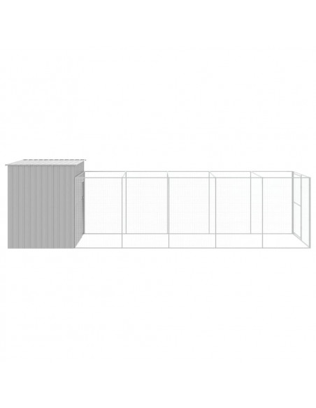 Casetta Cani Corsa Grigio Chiaro 214x661x181 cm Acciaio Zincato
