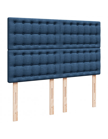 Giroletto a Molle con Materasso Blu 160x200 cm in Tessuto