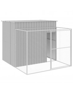 Casetta Cani Corsa Grigio Chiaro 214x253x181 cm Acciaio Zincato 2