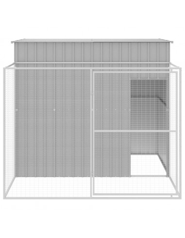Casetta Cani Corsa Grigio Chiaro 214x253x181 cm Acciaio Zincato