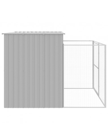 Casetta Cani Corsa Grigio Chiaro 214x253x181 cm Acciaio Zincato