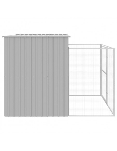 Casetta Cani Corsa Grigio Chiaro 214x253x181 cm Acciaio Zincato