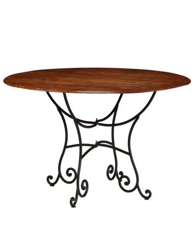 Set Tavolo da Pranzo 7 pz Legno Massello di Acacia e Sheesham