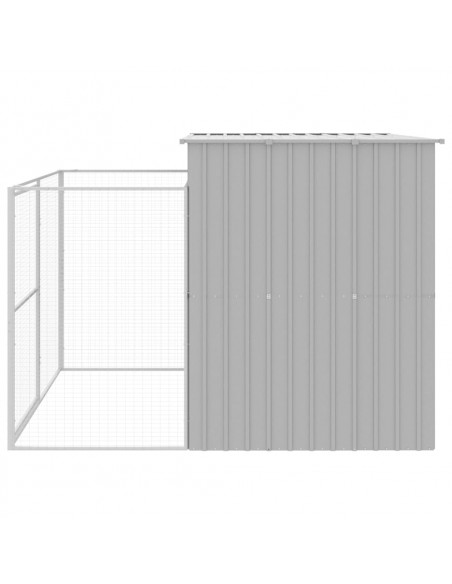 Casetta Cani Corsa Grigio Chiaro 214x253x181 cm Acciaio Zincato