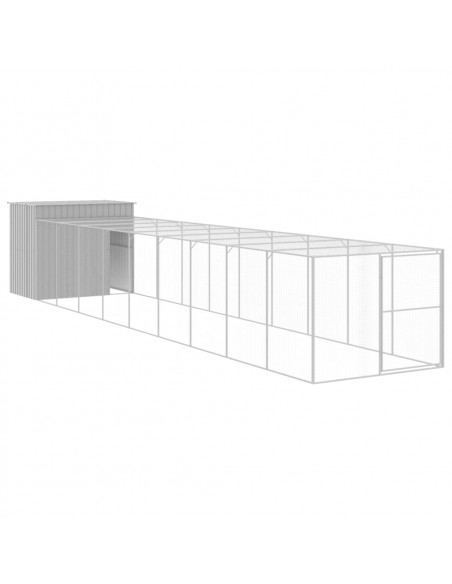 Casetta Cani Corsa Grigio Chiaro 214x1069x181cm Acciaio Zincato