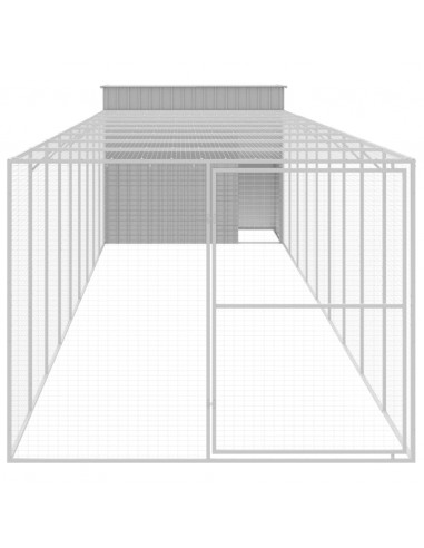 Casetta Cani Corsa Grigio Chiaro 214x1069x181cm Acciaio Zincato