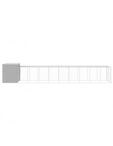 Casetta Cani Corsa Grigio Chiaro 214x1069x181cm Acciaio Zincato