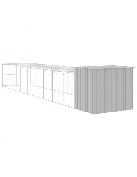 Casetta Cani Corsa Grigio Chiaro 214x1069x181cm Acciaio Zincato