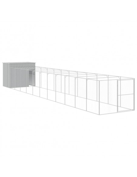 Casetta Cani Corsa Grigio Chiaro 214x1273x181cm Acciaio Zincato