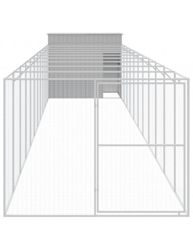 Casetta Cani Corsa Grigio Chiaro 214x1273x181cm Acciaio Zincato