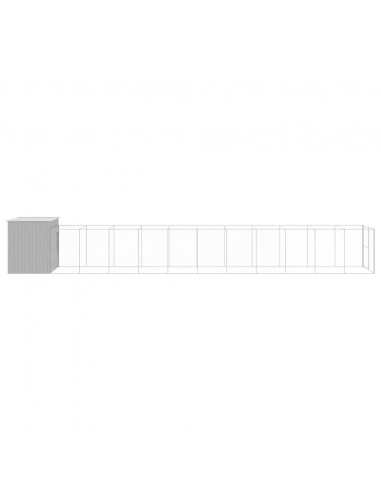 Casetta Cani Corsa Grigio Chiaro 214x1273x181cm Acciaio Zincato
