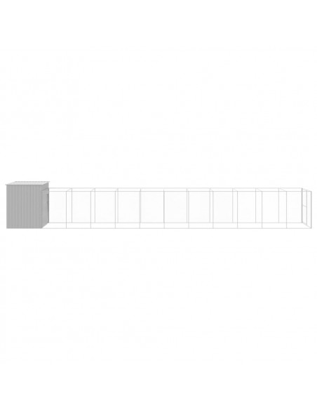 Casetta Cani Corsa Grigio Chiaro 214x1273x181cm Acciaio Zincato