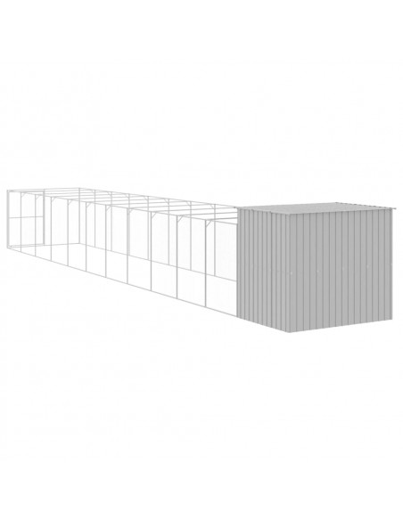 Casetta Cani Corsa Grigio Chiaro 214x1273x181cm Acciaio Zincato