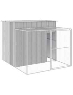 Casetta Cani Corsa Grigio Chiaro 214x253x181 cm Acciaio Zincato 2