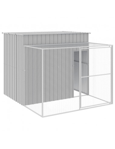 Casetta Cani Corsa Grigio Chiaro 214x253x181 cm Acciaio Zincato