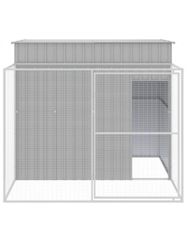 Casetta Cani Corsa Grigio Chiaro 214x253x181 cm Acciaio Zincato