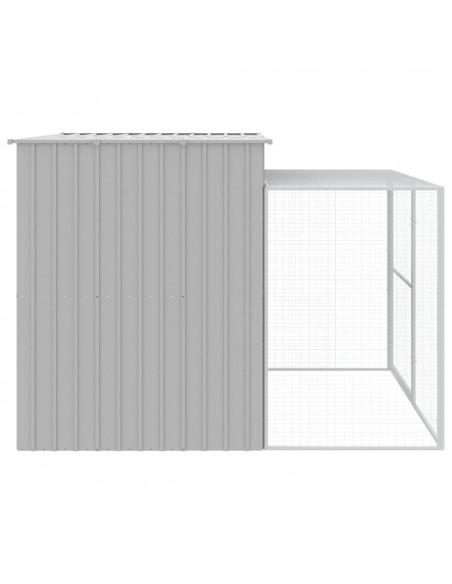 Casetta Cani Corsa Grigio Chiaro 214x253x181 cm Acciaio Zincato