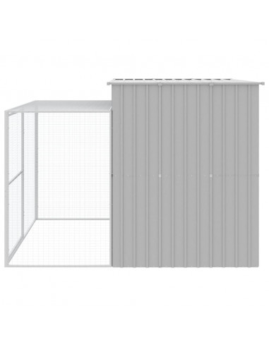 Casetta Cani Corsa Grigio Chiaro 214x253x181 cm Acciaio Zincato