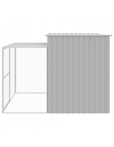 Casetta Cani Corsa Grigio Chiaro 214x253x181 cm Acciaio Zincato