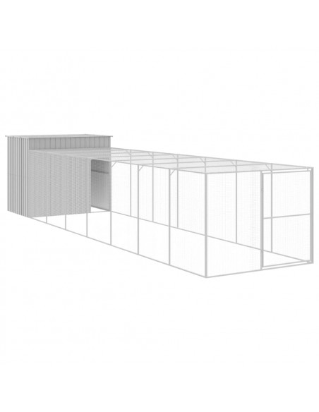 Casetta Cani Corsa Grigio Chiaro 214x865x181 cm Acciaio Zincato