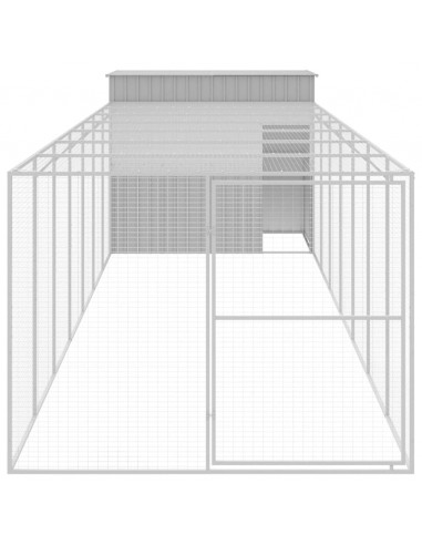 Casetta Cani Corsa Grigio Chiaro 214x865x181 cm Acciaio Zincato