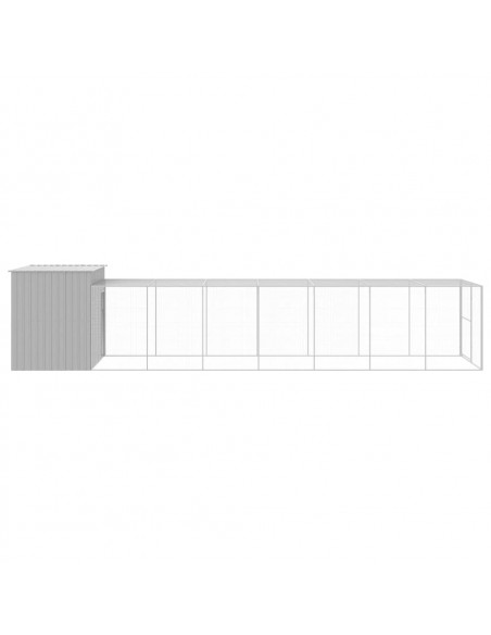 Casetta Cani Corsa Grigio Chiaro 214x865x181 cm Acciaio Zincato
