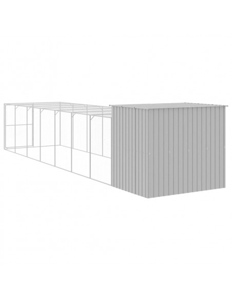 Casetta Cani Corsa Grigio Chiaro 214x865x181 cm Acciaio Zincato