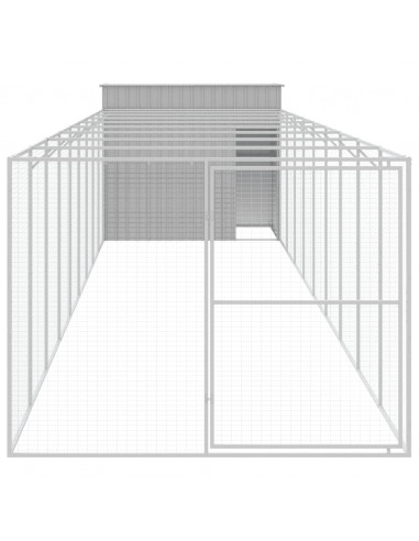 Casetta Cani Corsa Grigio Chiaro 214x1069x181cm Acciaio Zincato