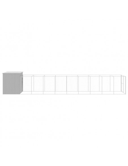 Casetta Cani Corsa Grigio Chiaro 214x1069x181cm Acciaio Zincato