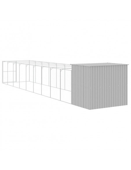 Casetta Cani Corsa Grigio Chiaro 214x1069x181cm Acciaio Zincato