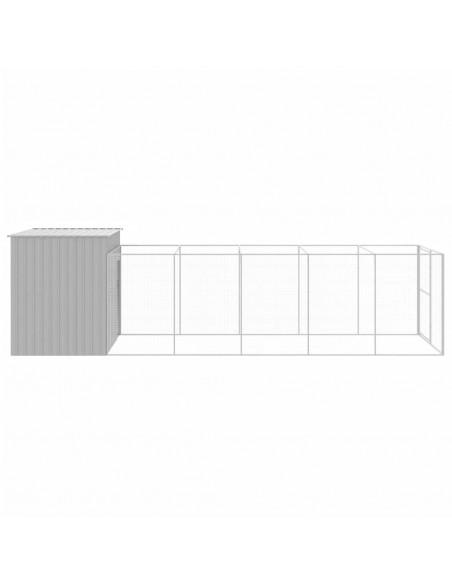 Casetta Cani Corsa Grigio Chiaro 214x661x181 cm Acciaio Zincato