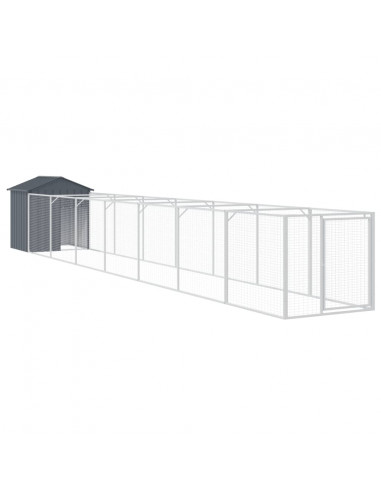 Casetta Cani con Tetto Antracite 117x813x123 cm Acciaio Zincato