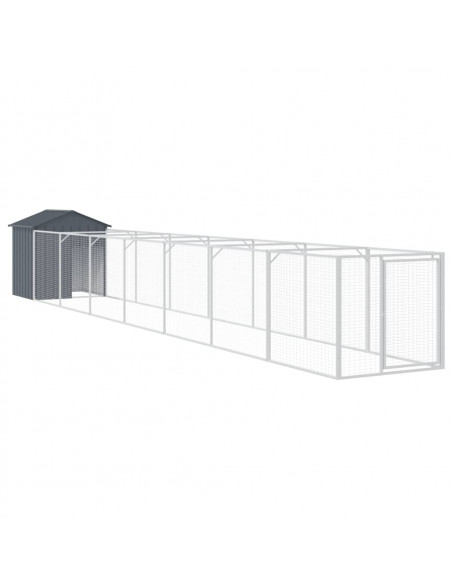 Casetta Cani con Tetto Antracite 117x813x123 cm Acciaio Zincato